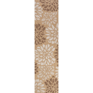 Zinnia Modern Floral Textured Weave Indoor/outdoor Runner Rug